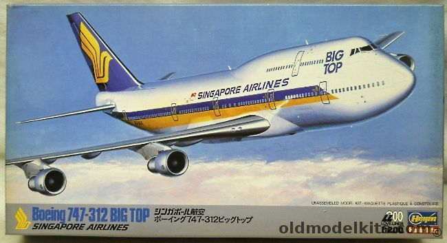 Hasegawa 1/200 Boeing 747-312 Big Top Singapore Airlines, LD8 plastic model kit